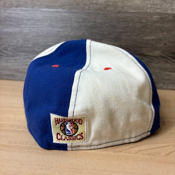 Vintage Miami Heat Hat Cap Fitted 7 1/2 Blue Split NBA Basketball New Era - Picture 6 of 11